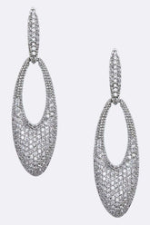 Elegant Micro Setting Oval CZ Earrings - Dangle Design, Earrings, $ 45.00, A Moment Of Now™